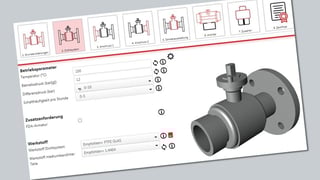 web configurator for ball valves with 3D preview